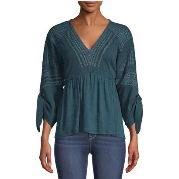 Time And Tru Tops - Time And True Mixed Peasant Top, Hobo Cottagecore Fairy XXL